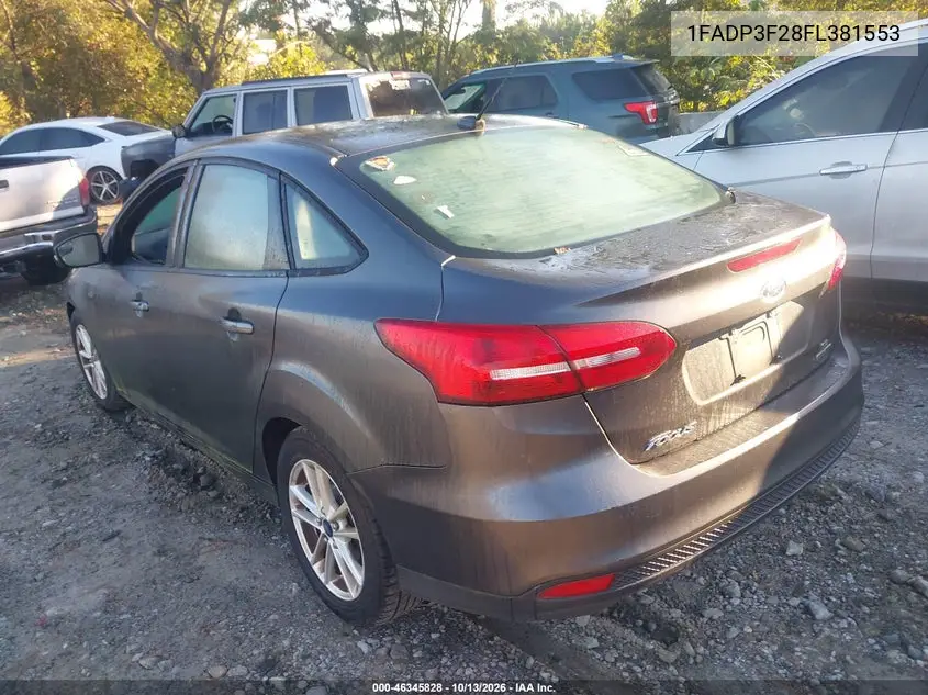 2015 FORD FOCUS VIN 1FADP3F28FL381553 — фото 3