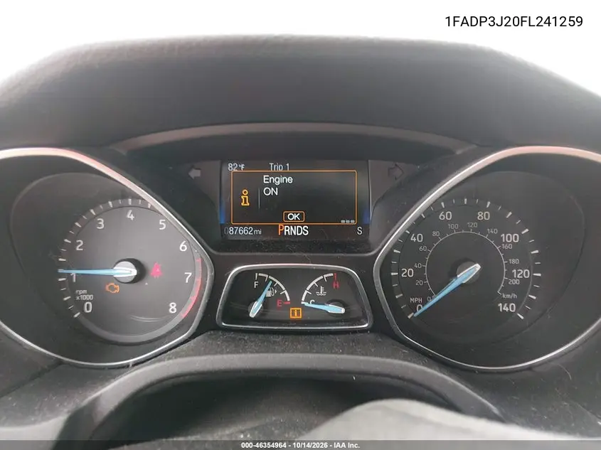 2015 FORD FOCUS VIN 1FADP3J20FL241259 — фото 7
