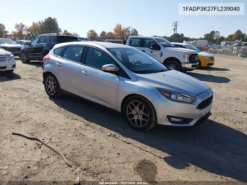 FORD FOCUS 2015, VIN 1FADP3K27FL239040