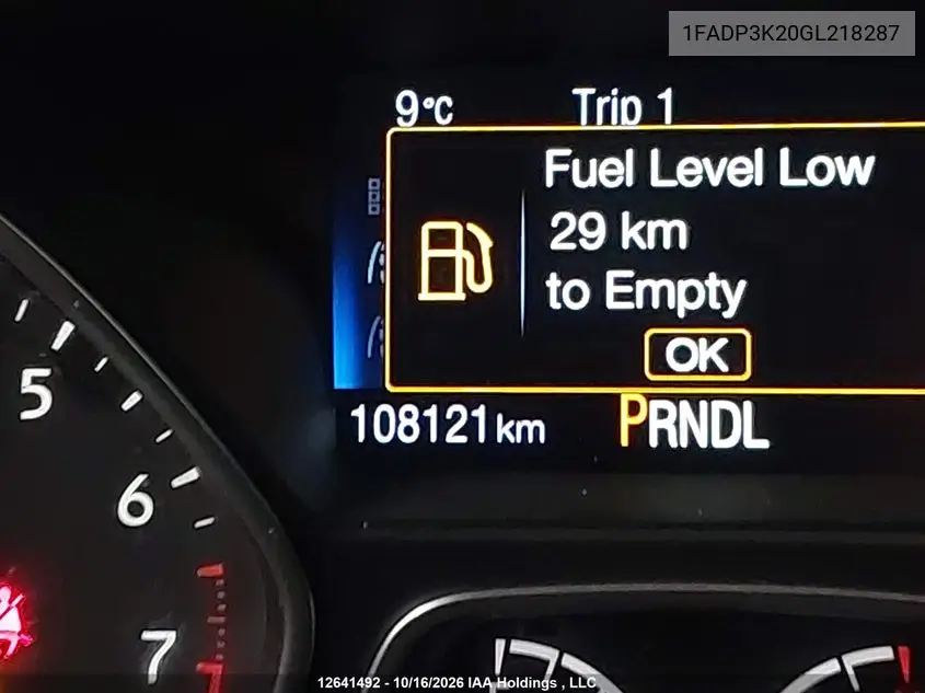 2016 FORD FOCUS VIN 1FADP3K20GL218287 — фото 15