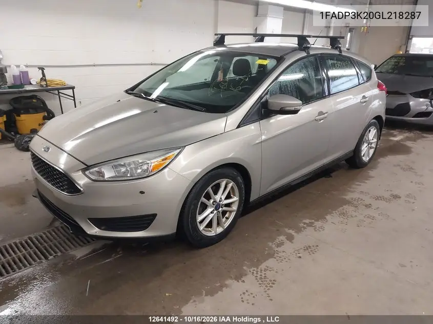 2016 FORD FOCUS VIN 1FADP3K20GL218287 — фото 2