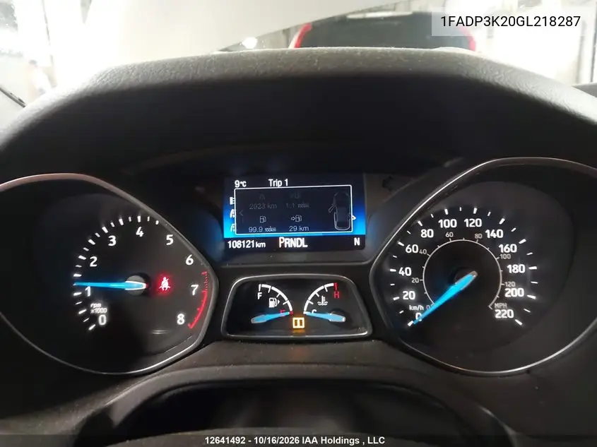 2016 FORD FOCUS VIN 1FADP3K20GL218287 — фото 7