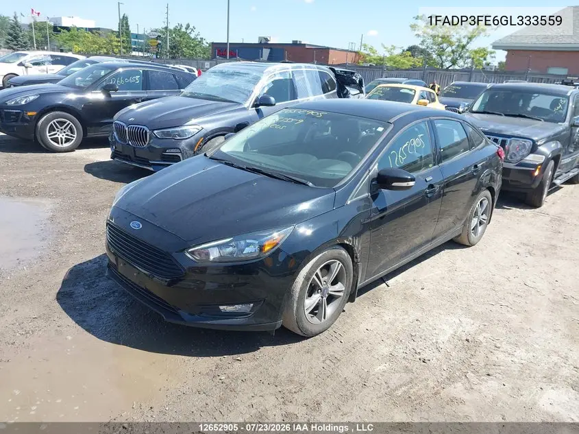 2016 FORD FOCUS VIN 1FADP3FE6GL333559 — фото 2