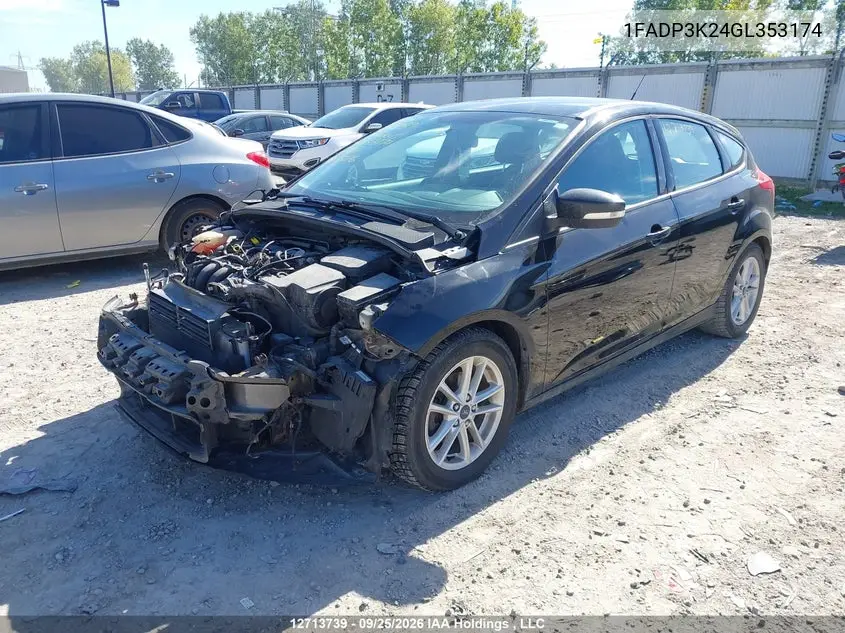 2016 FORD FOCUS VIN 1FADP3K24GL353174 — фото 2