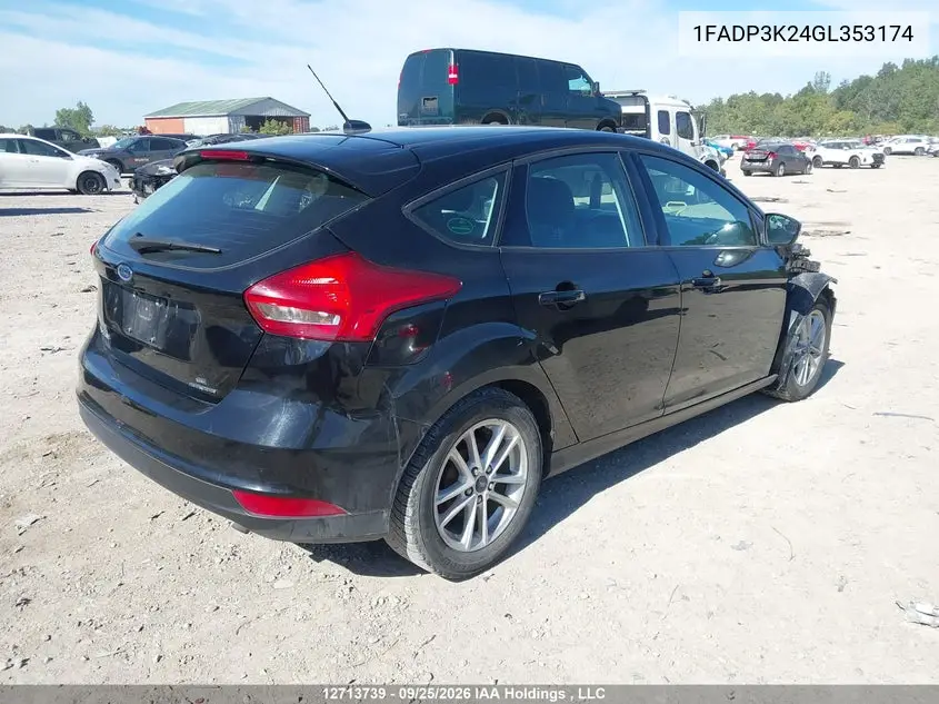 2016 FORD FOCUS VIN 1FADP3K24GL353174 — фото 4