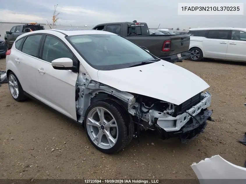 FORD FOCUS 2016, VIN 1FADP3N21GL370235