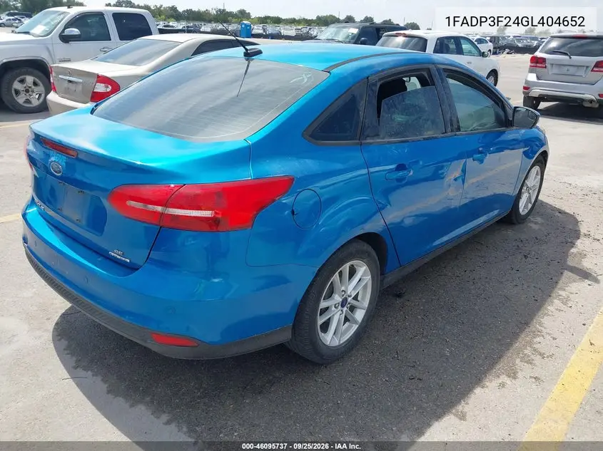2016 FORD FOCUS VIN 1FADP3F24GL404652 — фото 4