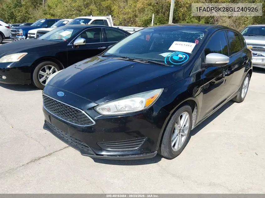 2016 FORD FOCUS VIN 1FADP3K28GL240926 — фото 2