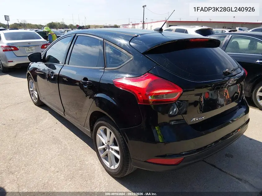 2016 FORD FOCUS VIN 1FADP3K28GL240926 — фото 3