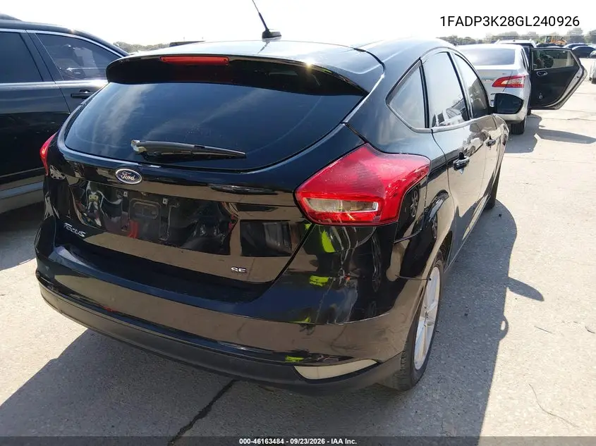 2016 FORD FOCUS VIN 1FADP3K28GL240926 — фото 4