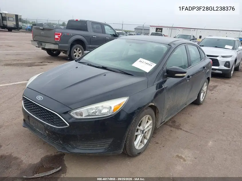 2016 FORD FOCUS VIN 1FADP3F28GL238376 — фото 2