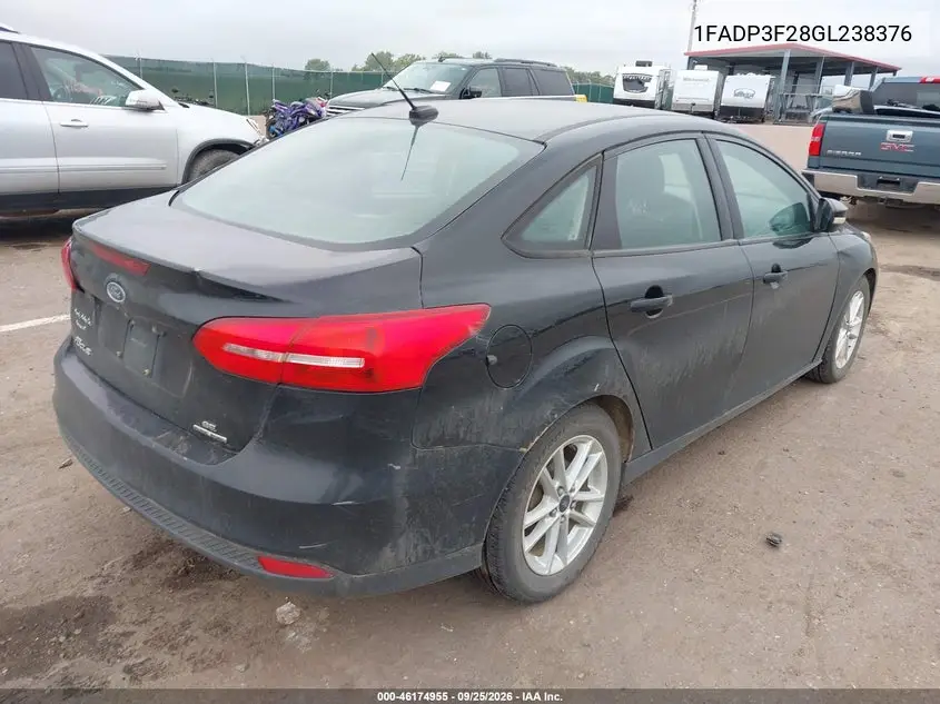 2016 FORD FOCUS VIN 1FADP3F28GL238376 — фото 4