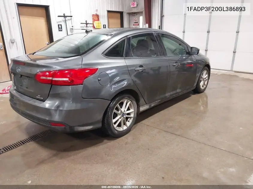 2016 FORD FOCUS VIN 1FADP3F20GL386893 — фото 4