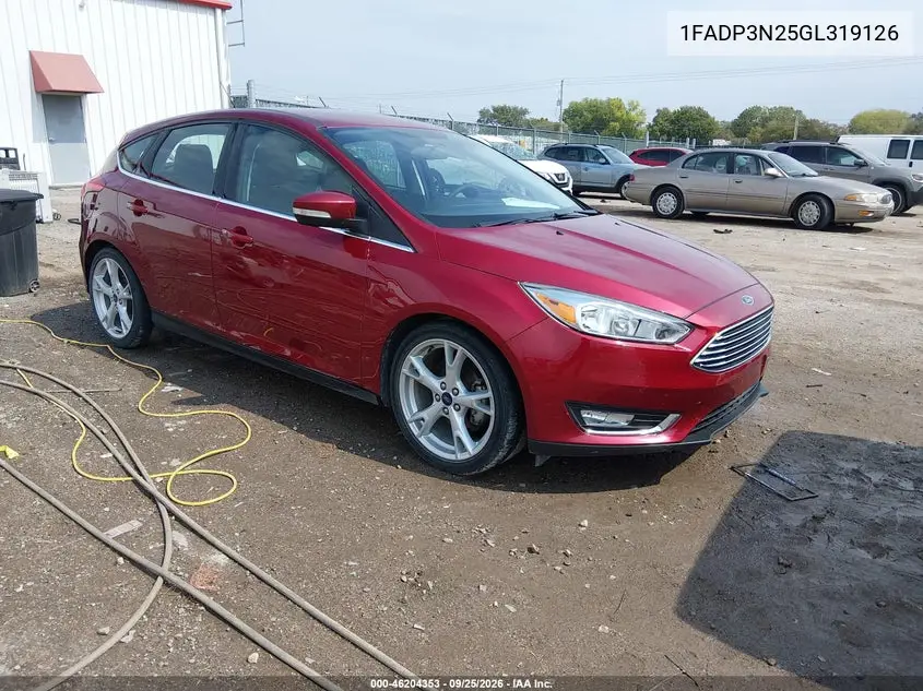 FORD FOCUS 2016, VIN 1FADP3N25GL319126