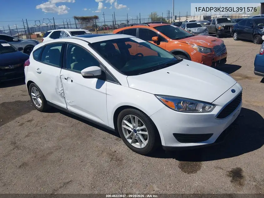 FORD FOCUS 2016, VIN 1FADP3K25GL391576