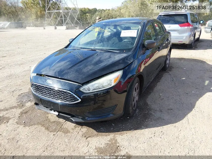 2016 FORD FOCUS VIN 1FADP3E26GL251838 — фото 2