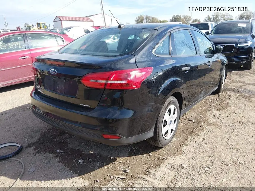 2016 FORD FOCUS VIN 1FADP3E26GL251838 — фото 4