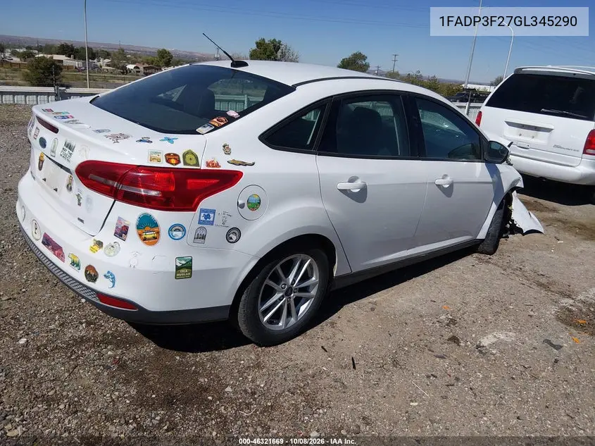2016 FORD FOCUS VIN 1FADP3F27GL345290 — фото 4