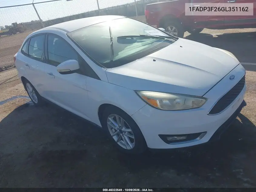 FORD FOCUS 2016, VIN 1FADP3F26GL351162