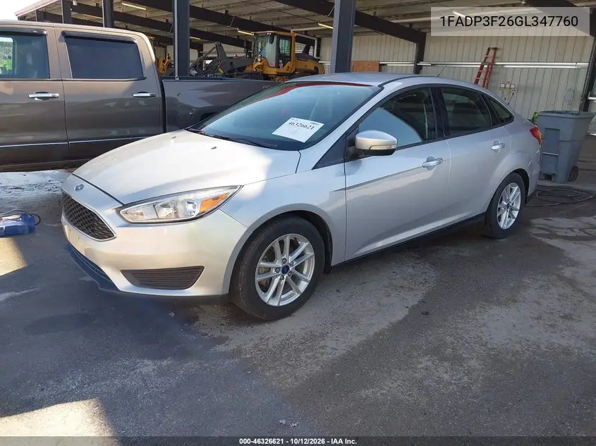 2016 FORD FOCUS VIN 1FADP3F26GL347760 — фото 2