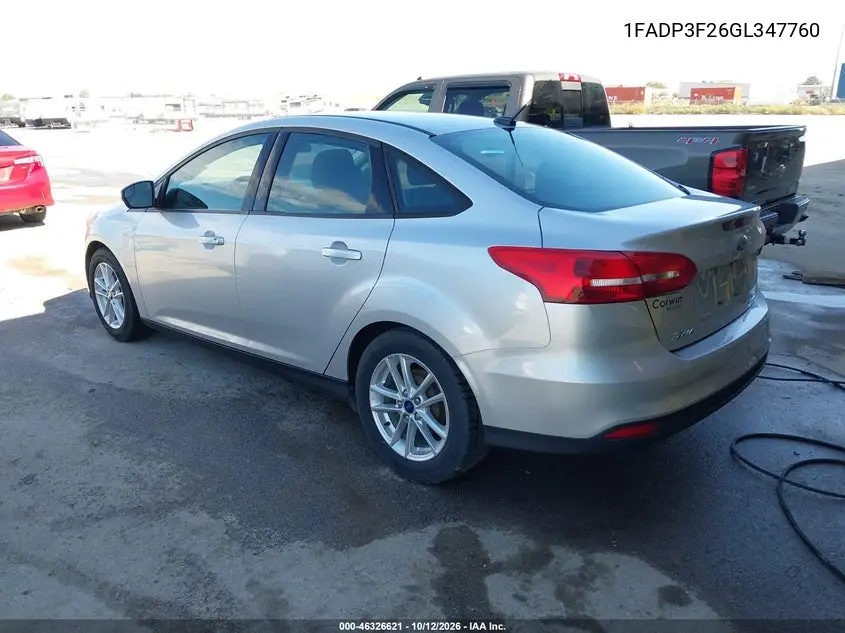 2016 FORD FOCUS VIN 1FADP3F26GL347760 — фото 3