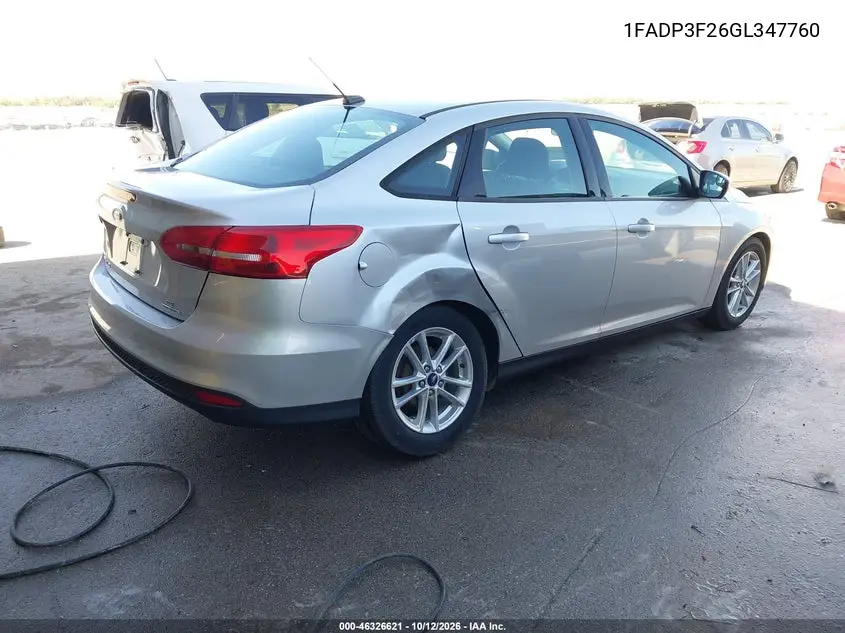 2016 FORD FOCUS VIN 1FADP3F26GL347760 — фото 4