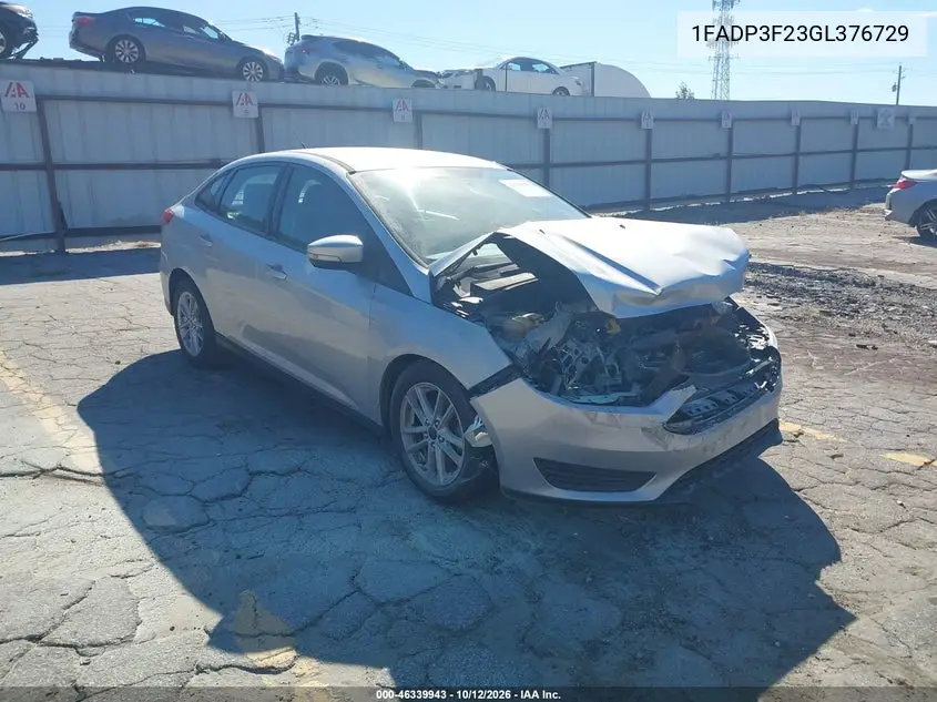 FORD FOCUS 2016, VIN 1FADP3F23GL376729