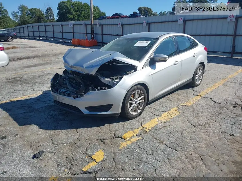 2016 FORD FOCUS VIN 1FADP3F23GL376729 — фото 2