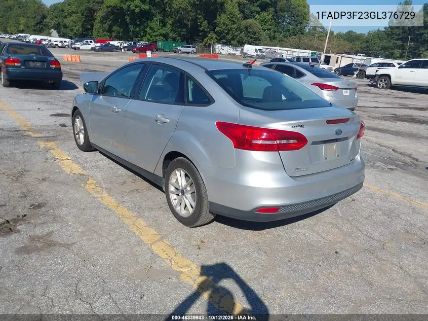 2016 FORD FOCUS VIN 1FADP3F23GL376729 — фото 3
