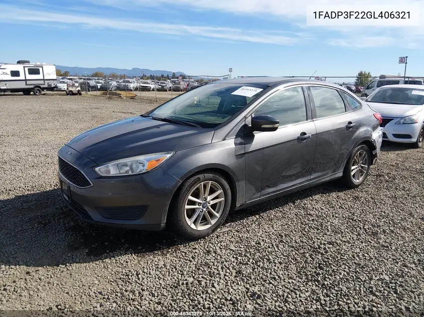 2016 FORD FOCUS VIN 1FADP3F22GL406321 — фото 2