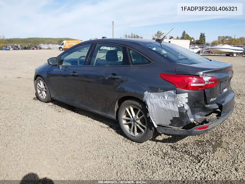 2016 FORD FOCUS VIN 1FADP3F22GL406321 — фото 3