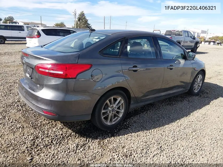 2016 FORD FOCUS VIN 1FADP3F22GL406321 — фото 4