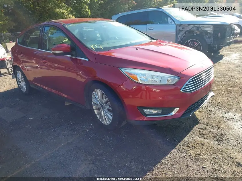FORD FOCUS 2016, VIN 1FADP3N20GL330504