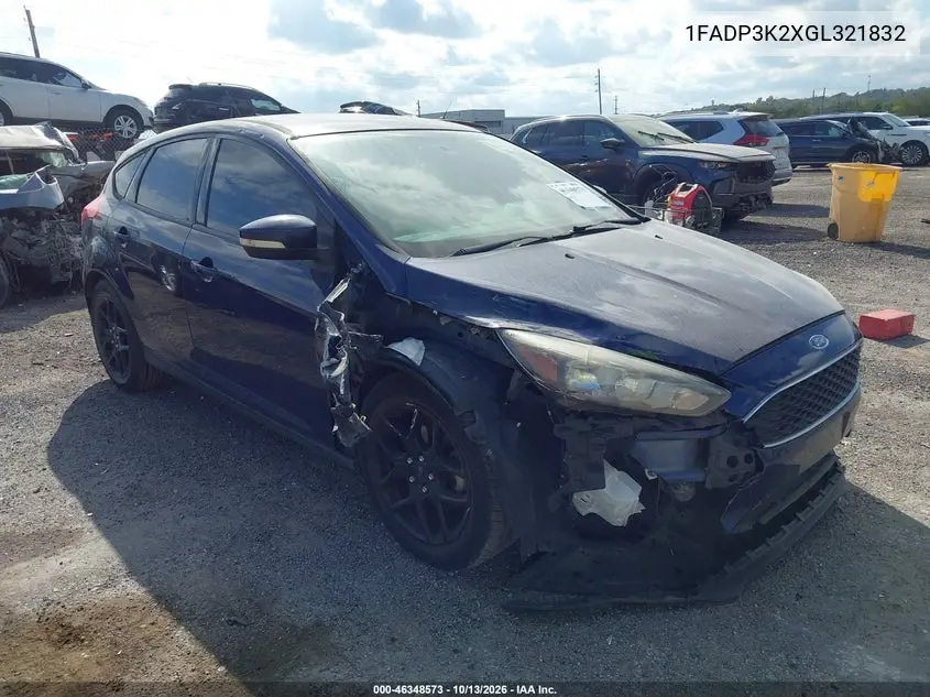 FORD FOCUS 2016, VIN 1FADP3K2XGL321832
