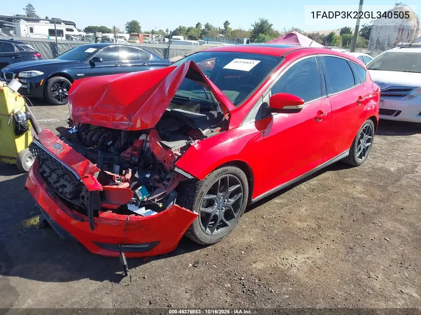 2016 FORD FOCUS VIN 1FADP3K22GL340505 — фото 2
