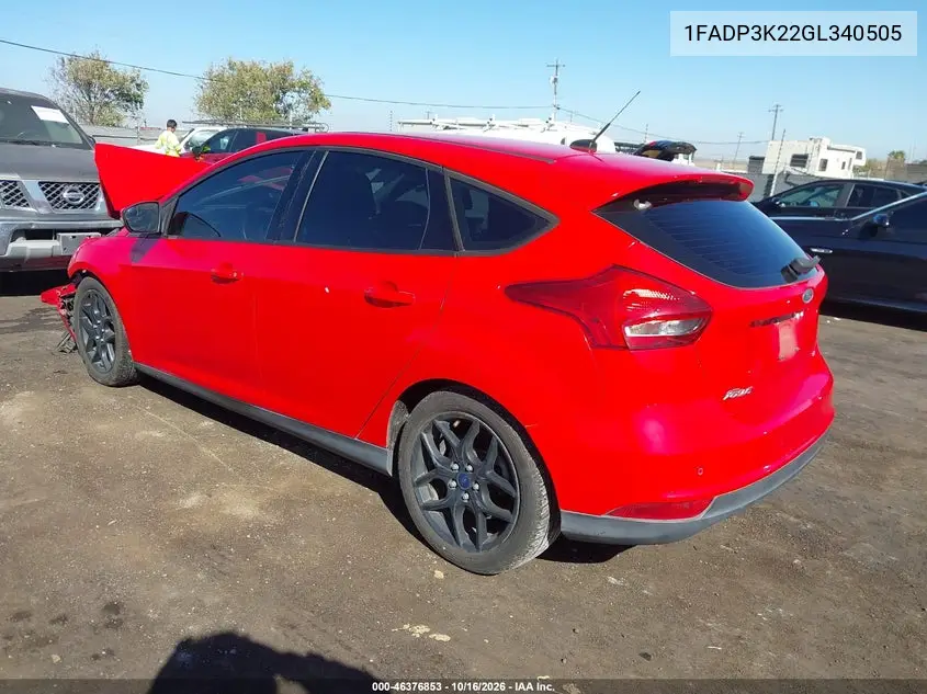 2016 FORD FOCUS VIN 1FADP3K22GL340505 — фото 3