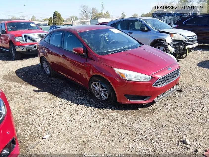 FORD FOCUS 2016, VIN 1FADP3F21GL201119