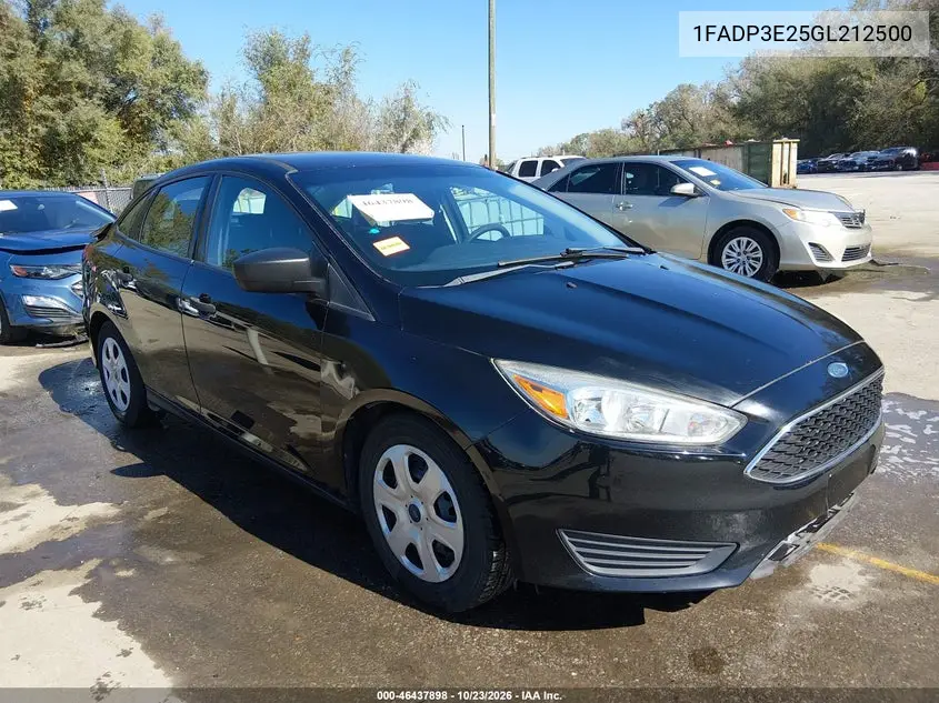 FORD FOCUS 2016, VIN 1FADP3E25GL212500
