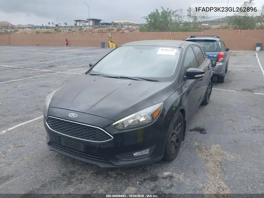 FORD FOCUS 2016, VIN 1FADP3K23GL262896