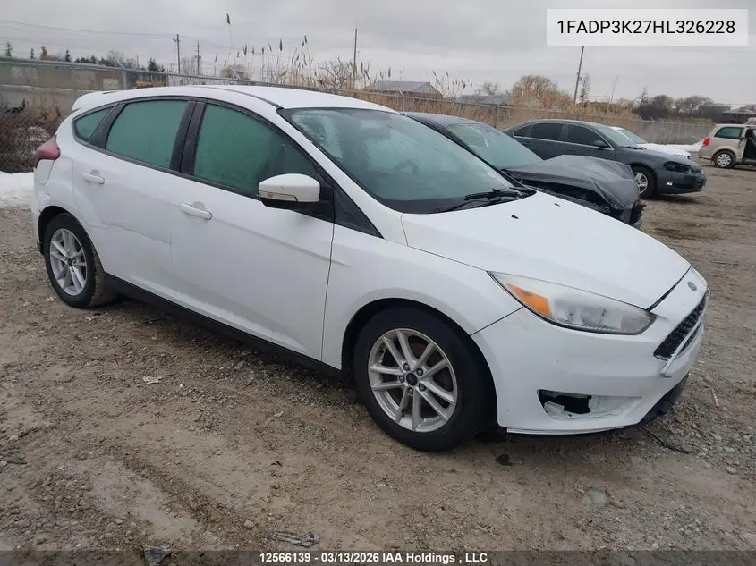 FORD FOCUS 2017, VIN 1FADP3K27HL326228