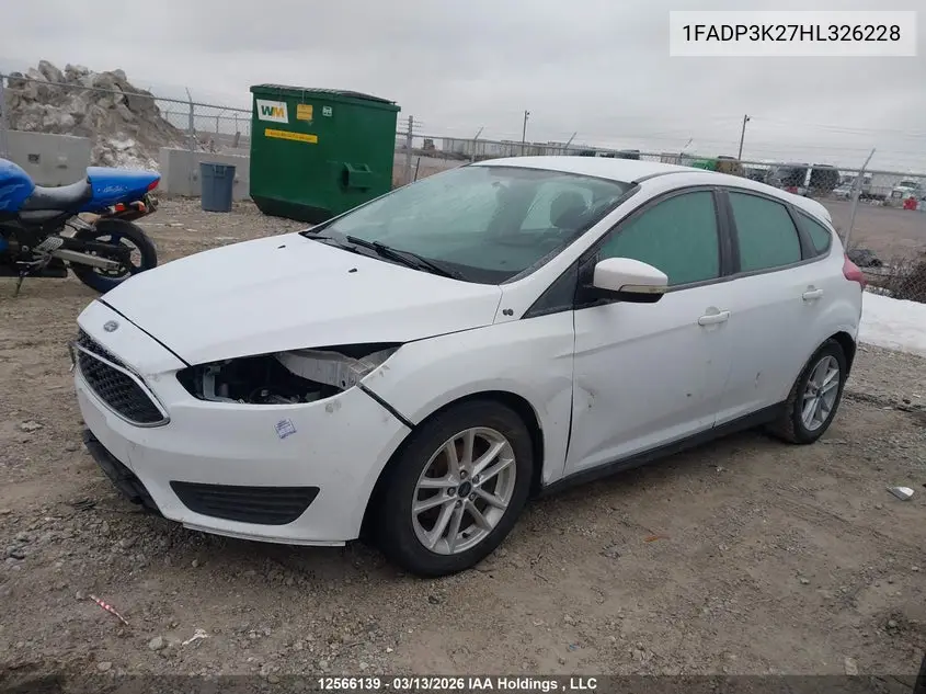 2017 FORD FOCUS VIN 1FADP3K27HL326228 — фото 2