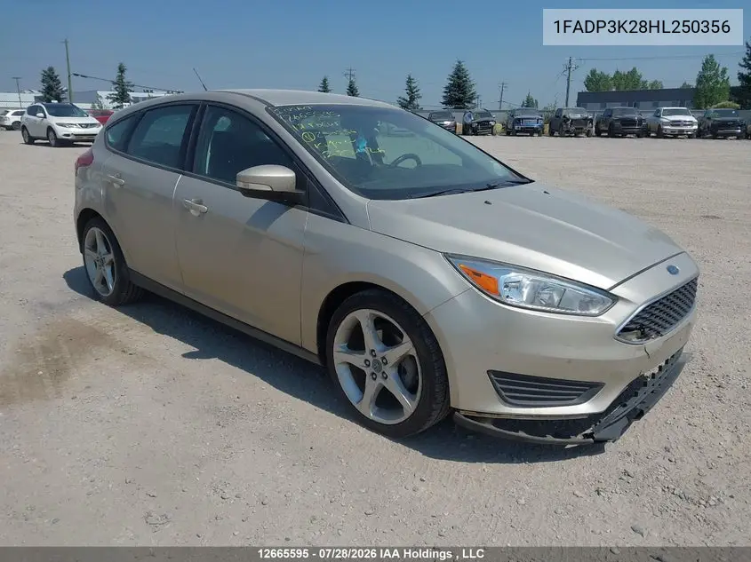 FORD FOCUS 2017, VIN 1FADP3K28HL250356