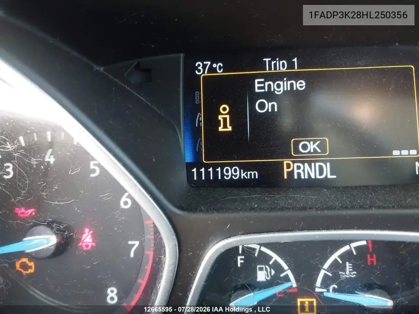 2017 FORD FOCUS VIN 1FADP3K28HL250356 — фото 16