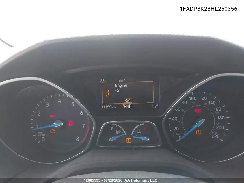 2017 FORD FOCUS VIN 1FADP3K28HL250356 — фото 7