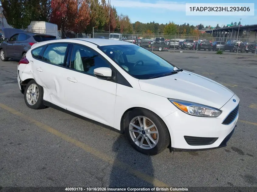FORD FOCUS 2017, VIN 1FADP3K23HL293406