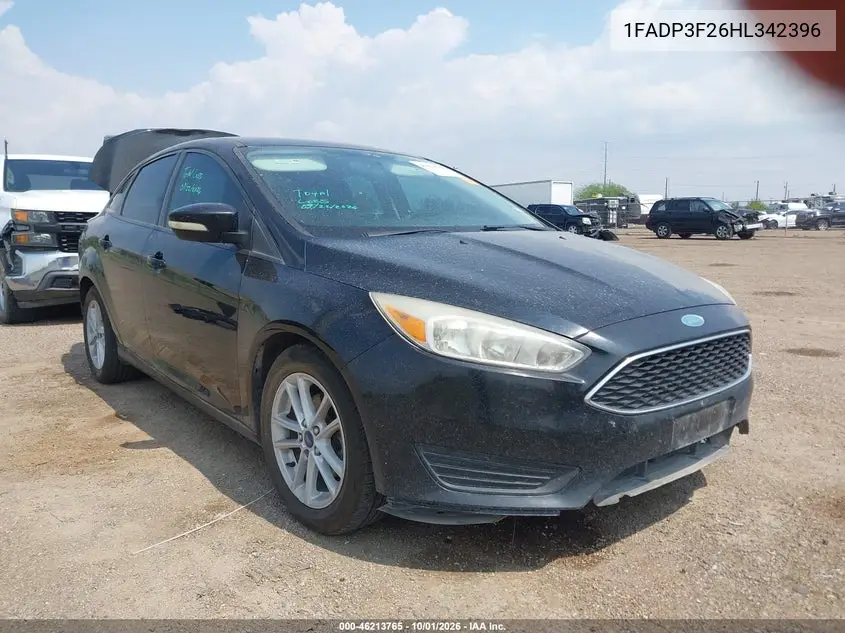 FORD FOCUS 2017, VIN 1FADP3F26HL342396