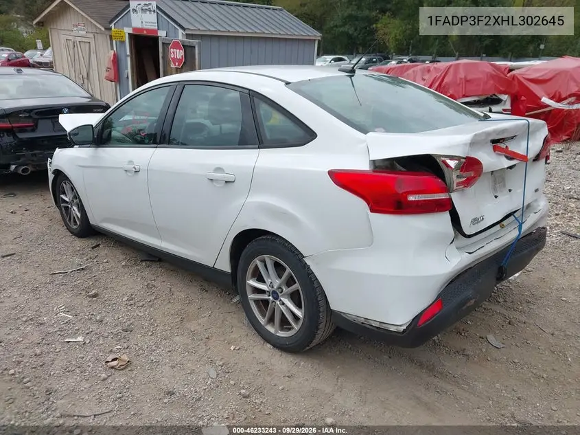 2017 FORD FOCUS VIN 1FADP3F2XHL302645 — фото 3