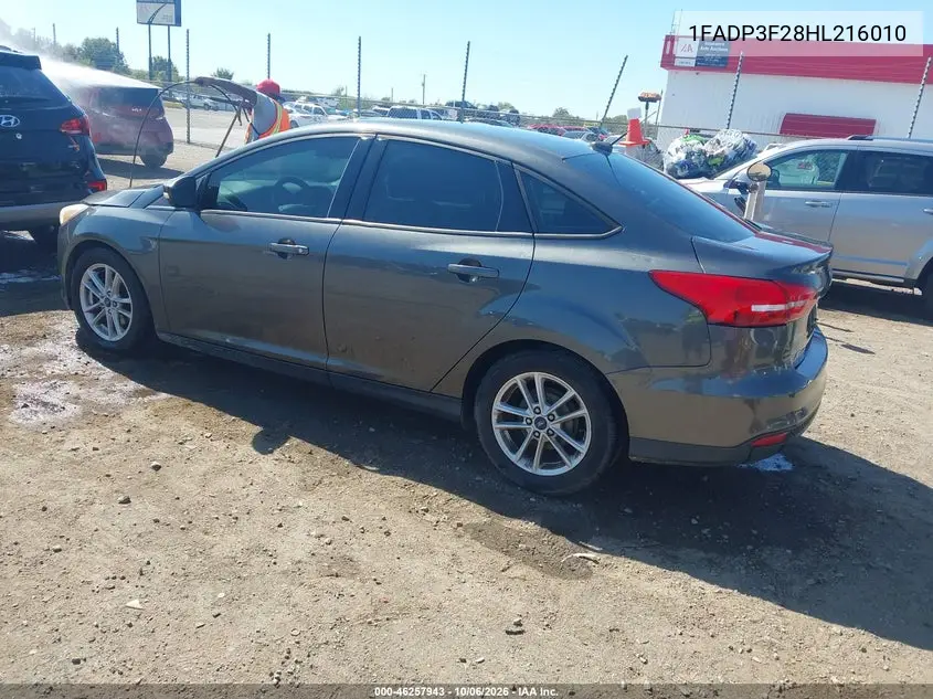 2017 FORD FOCUS VIN 1FADP3F28HL216010 — фото 3