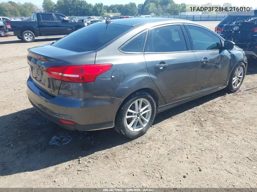2017 FORD FOCUS VIN 1FADP3F28HL216010 — фото 4
