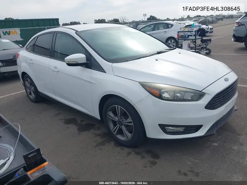 FORD FOCUS 2017, VIN 1FADP3FE4HL308645